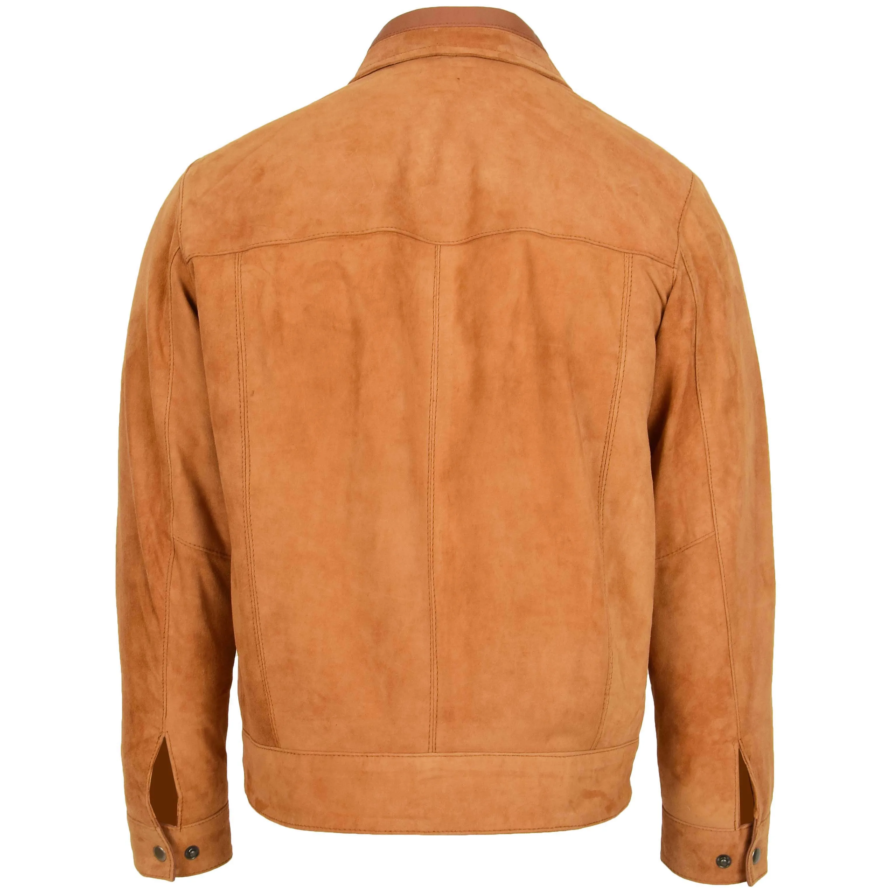 Mens Real Suede Casual Harrington Jacket Larry Tan