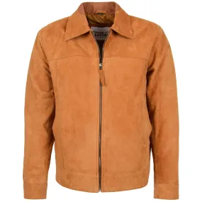 Mens Real Suede Casual Harrington Jacket Larry Tan