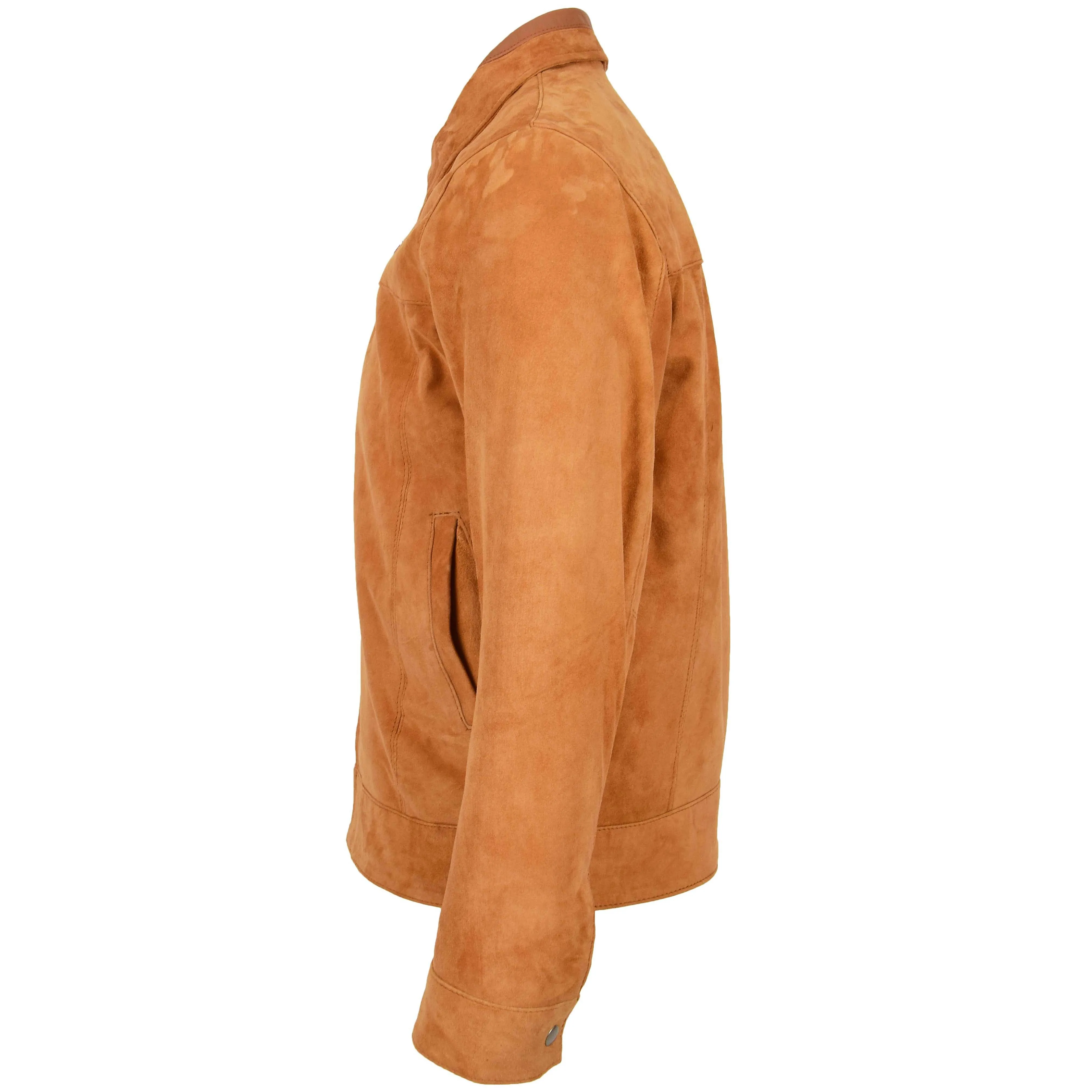 Mens Real Suede Casual Harrington Jacket Larry Tan