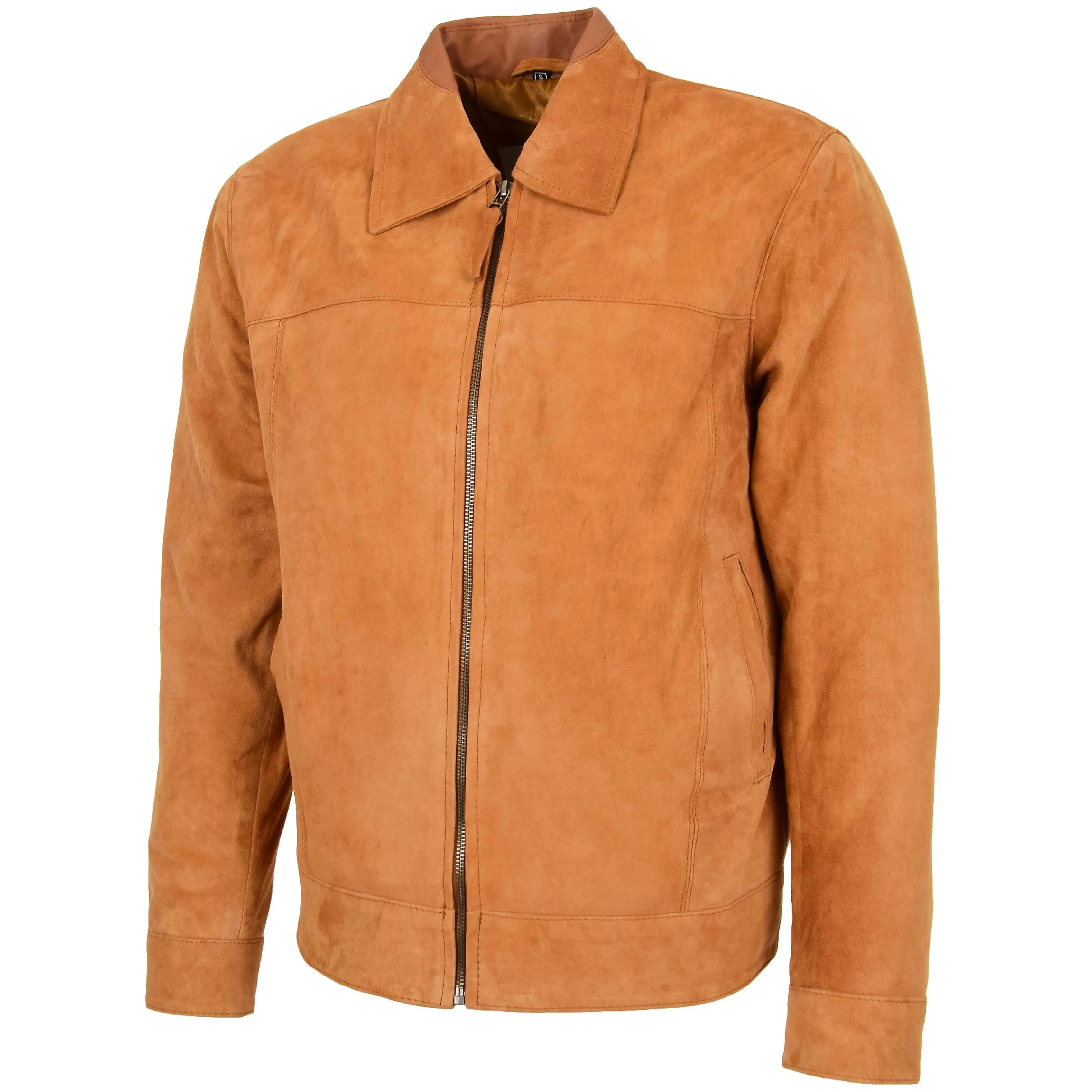 Mens Real Suede Casual Harrington Jacket Larry Tan