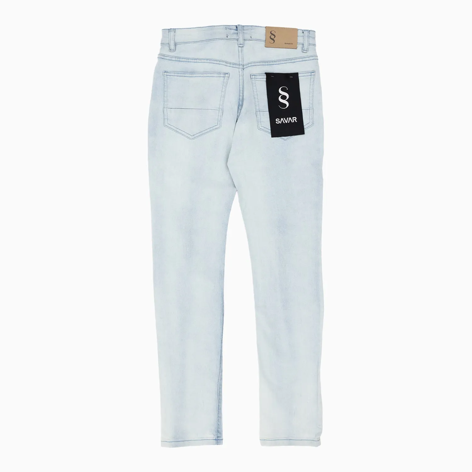 Men's Savar Ice Blue Slim Denim Jeans Pant