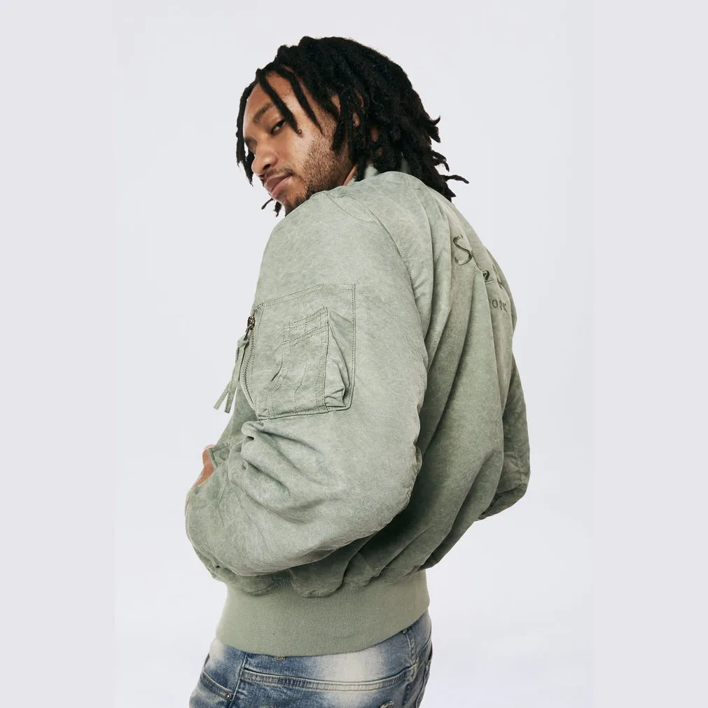 Men's Washed MA1 Bomber Jacket Olive - Online Exclusive