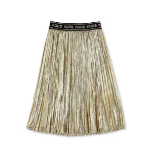 Metallic Pleated Skirt