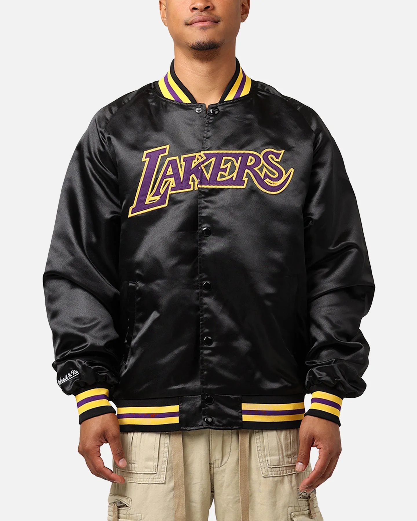 Mitchell & Ness Los Angeles Lakers Lightweight Satin Jacket Black