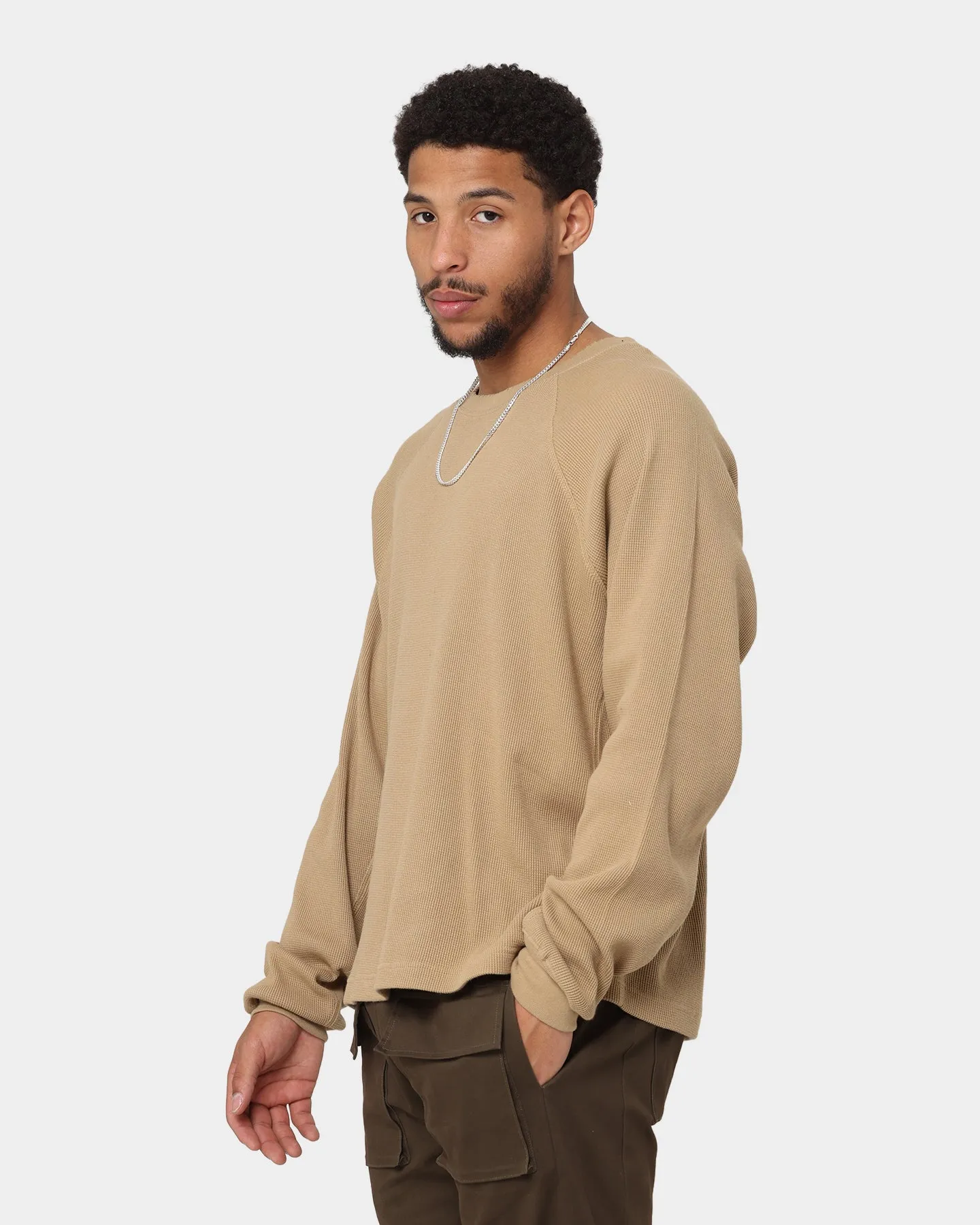 MNML Heavy Thermal Long Sleeve T-Shirt Brown