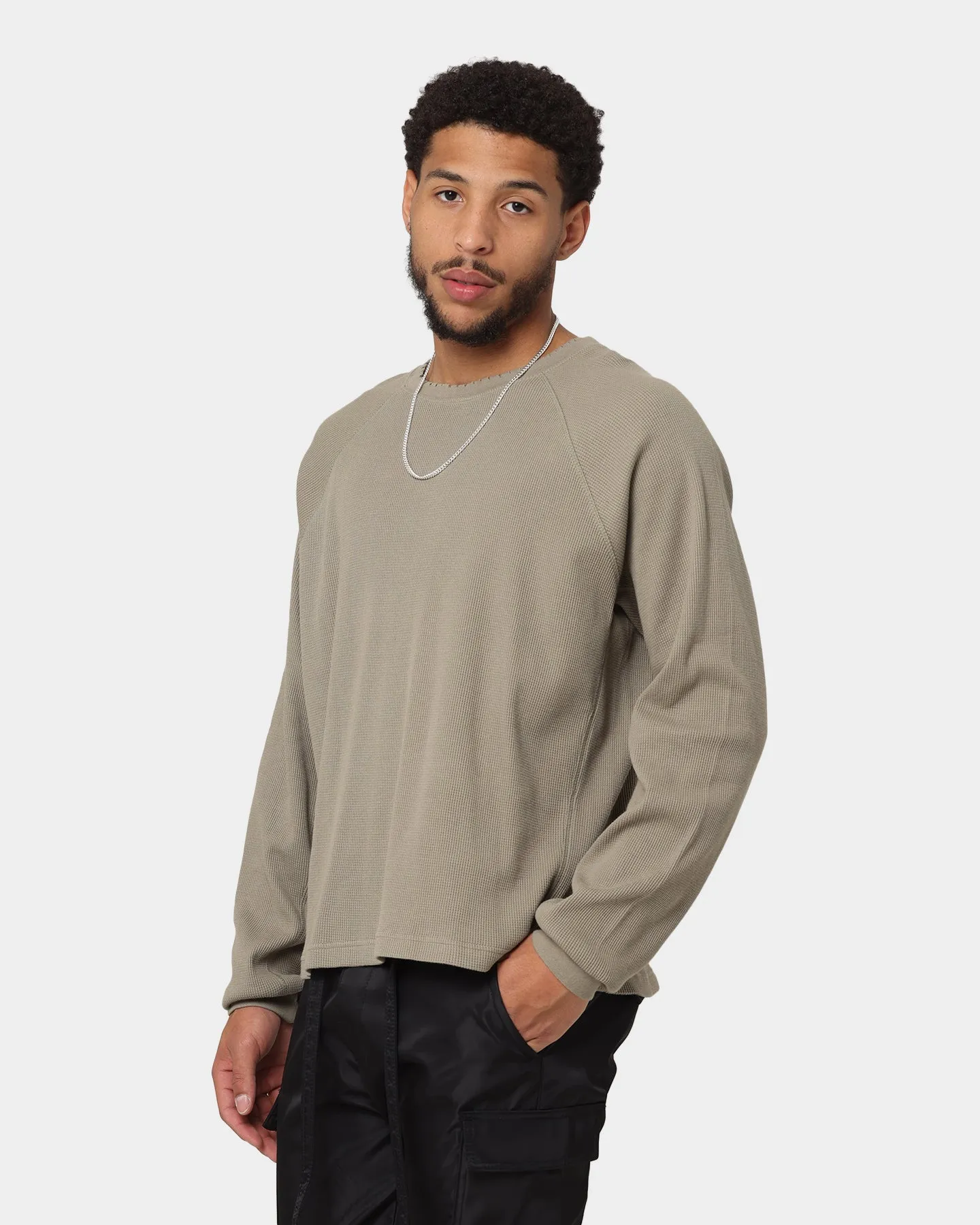 MNML Heavy Thermal Long Sleeve T-Shirt Olive