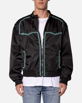 MNML Turquoise Studded Snap Jacket Black