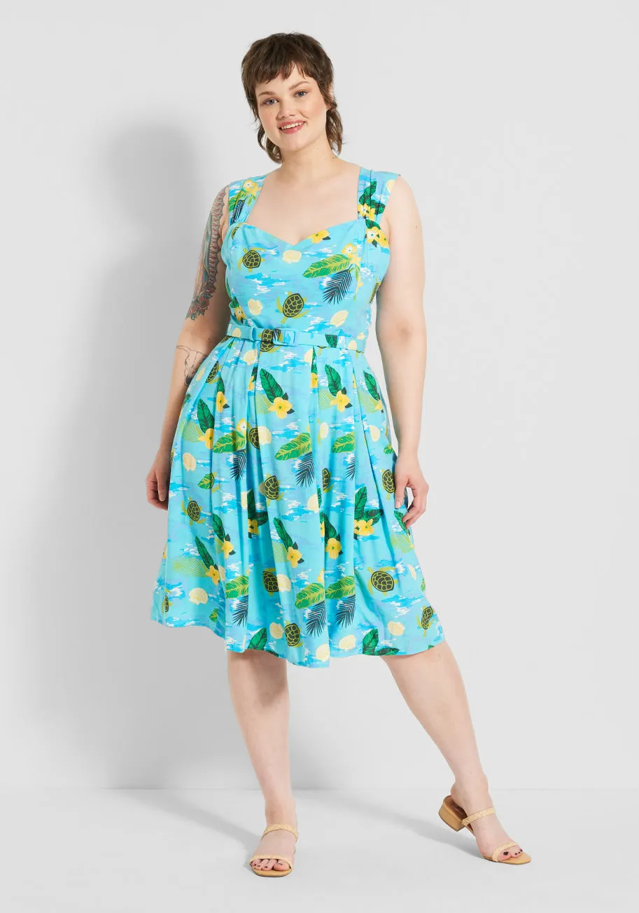 ModCloth x Collectif Turtle Bay Social Swing Dress