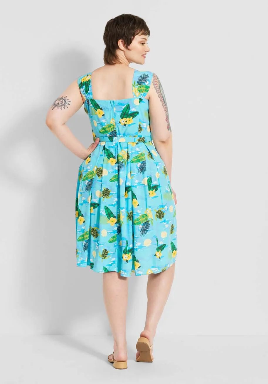 ModCloth x Collectif Turtle Bay Social Swing Dress