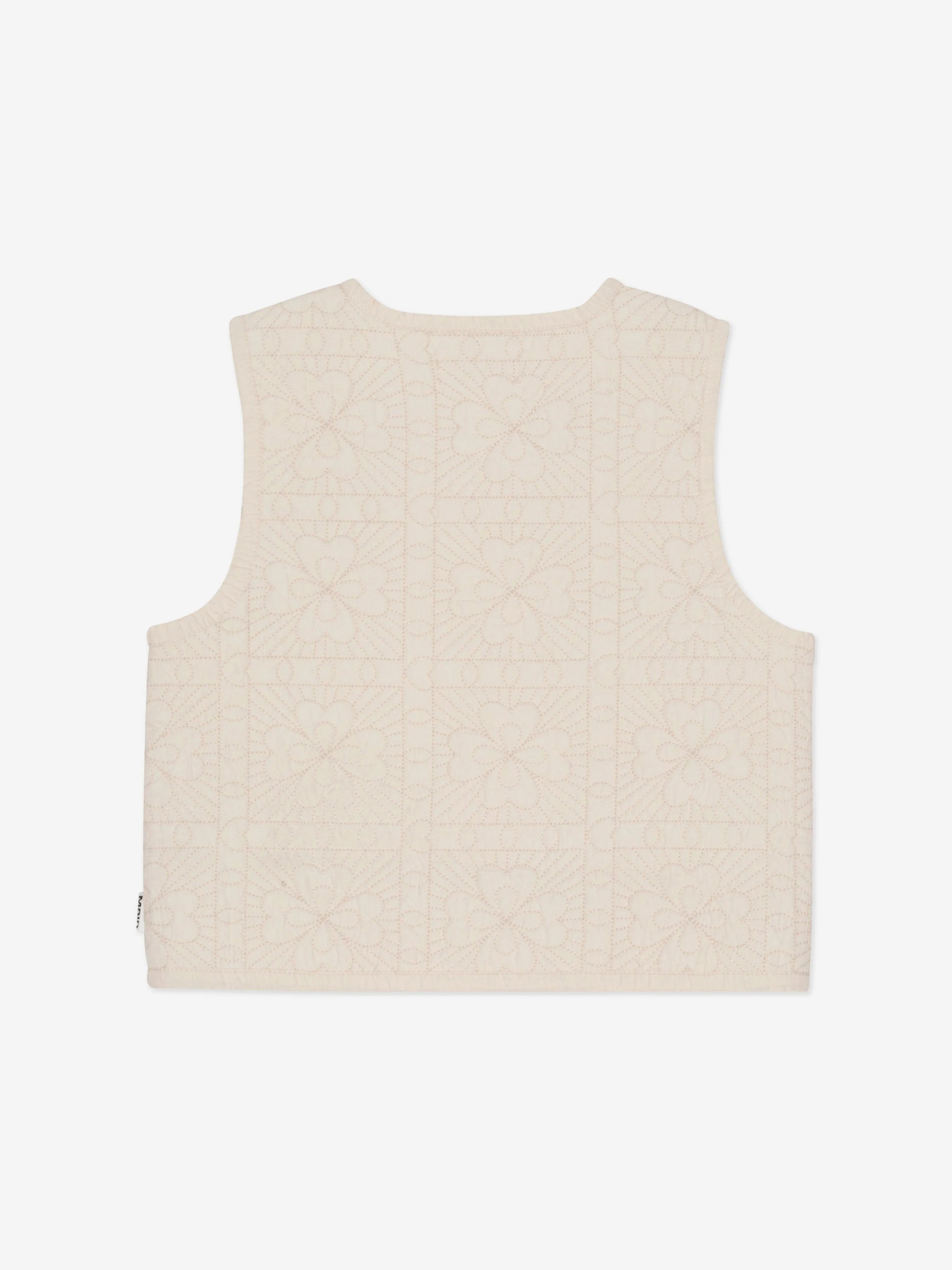 Molo Girls Four Leaf Clover Gilet in Beige