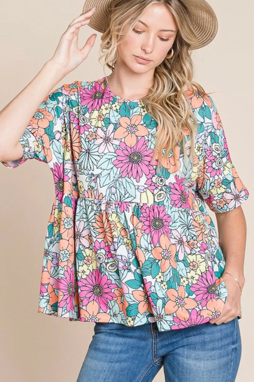 Multicolor Floral Print Sleeveless Tank Top