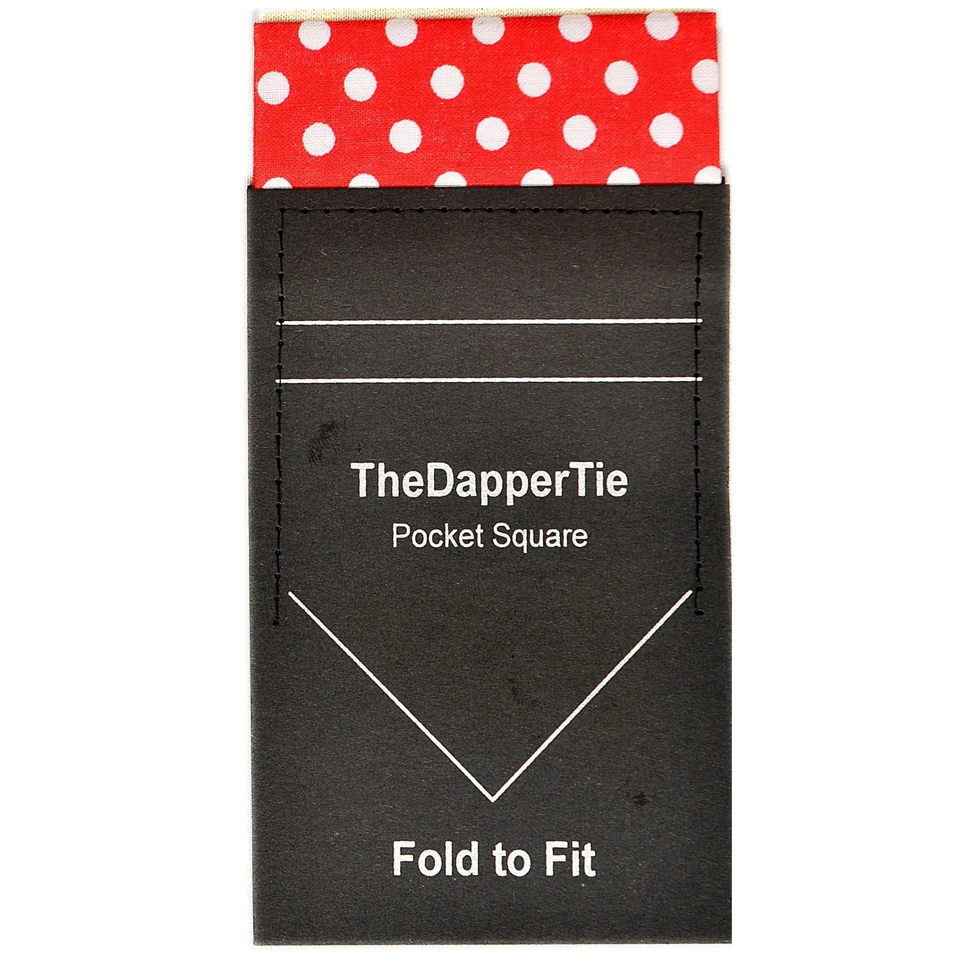 New Men's Polka Dots 100% Cotton Flat Pre Folded Pocket Square on Card - TheDapperTie