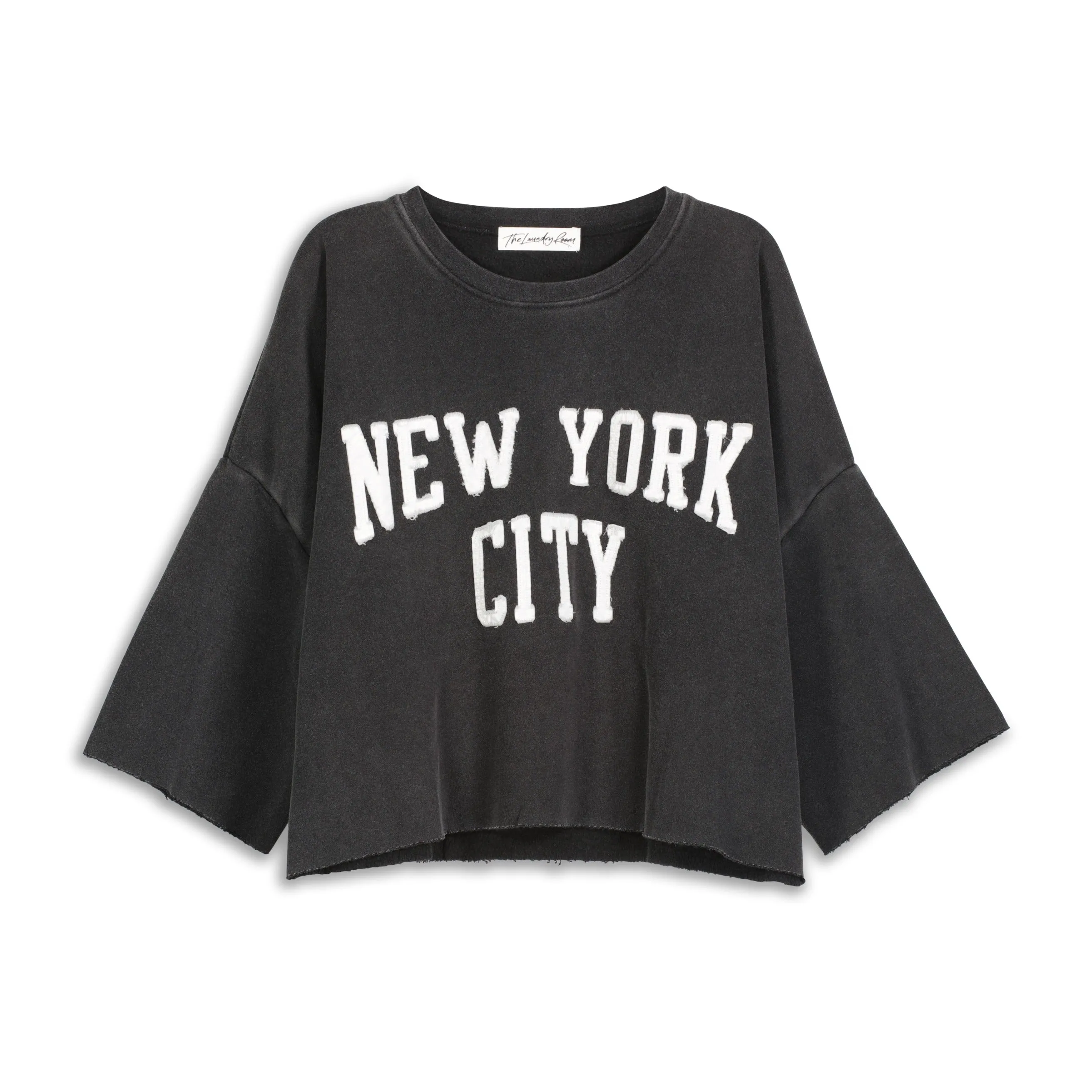 New York City Patchwork - Crop Jumper - Black Snow