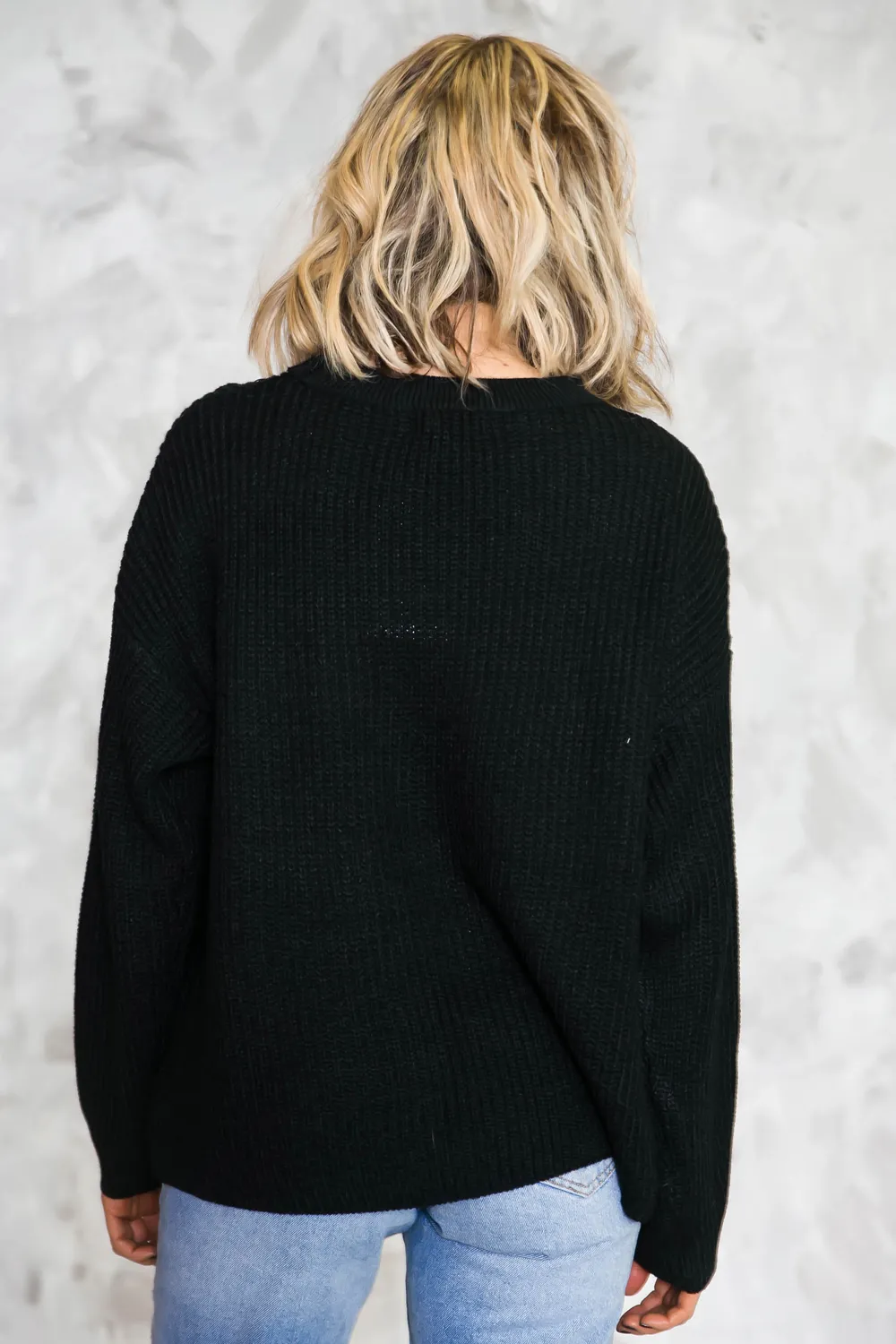 No Return Cutout Sweater - Black