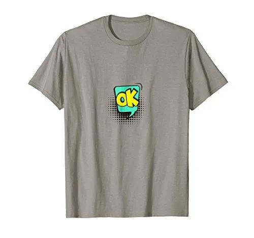 OK! T-shirt Gift Tee Speech Bubble Cartoon Comic Style