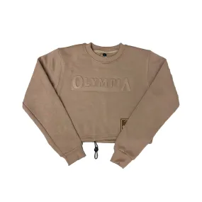 Olympia Crop Embossed Crew Tan