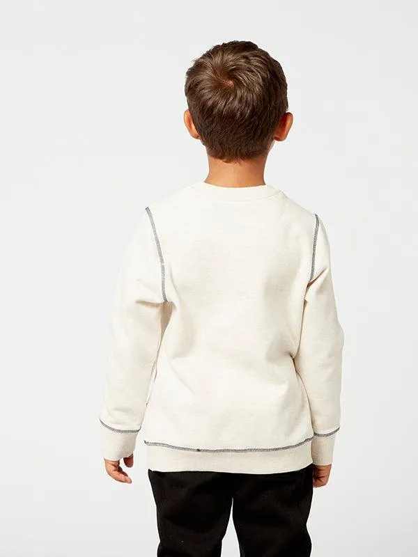 One Friday Off White Solid Sweat Shirt