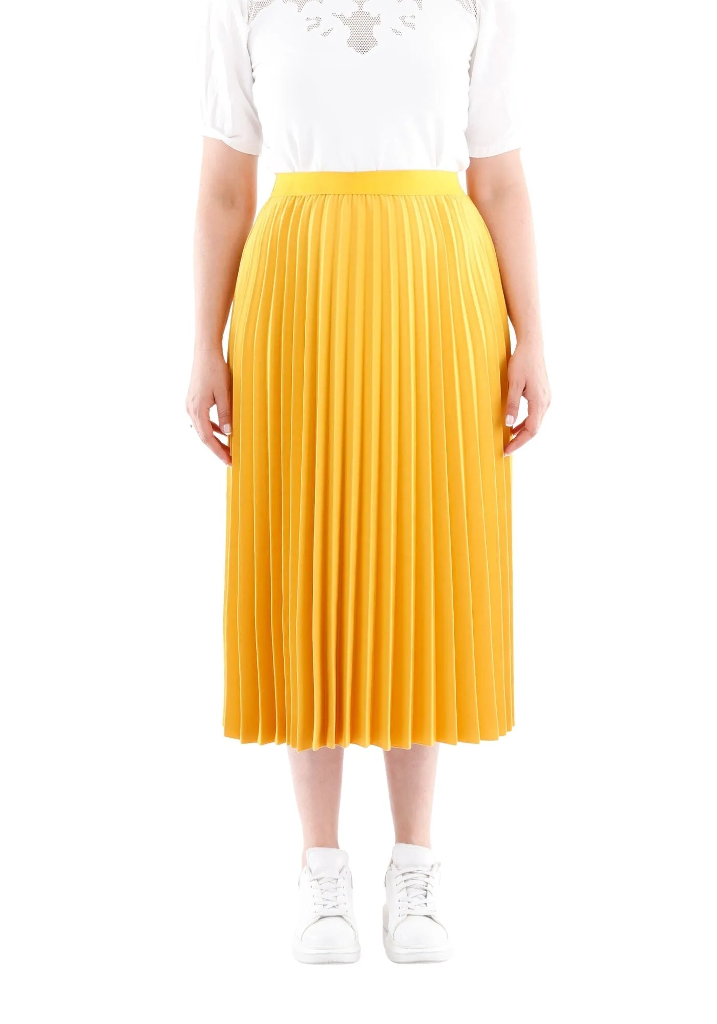 Oversized Accordion Plise Midi Pleated Skirt