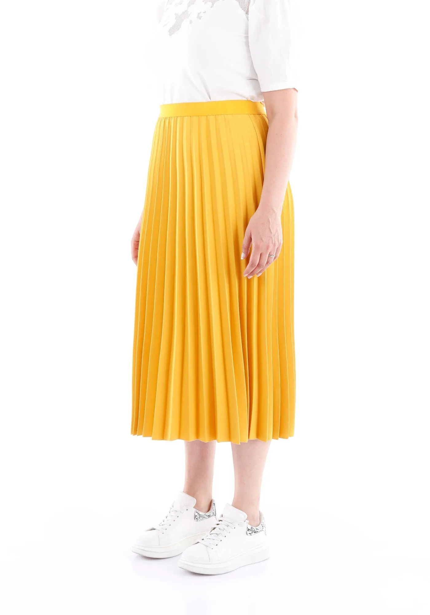 Oversized Accordion Plise Midi Pleated Skirt