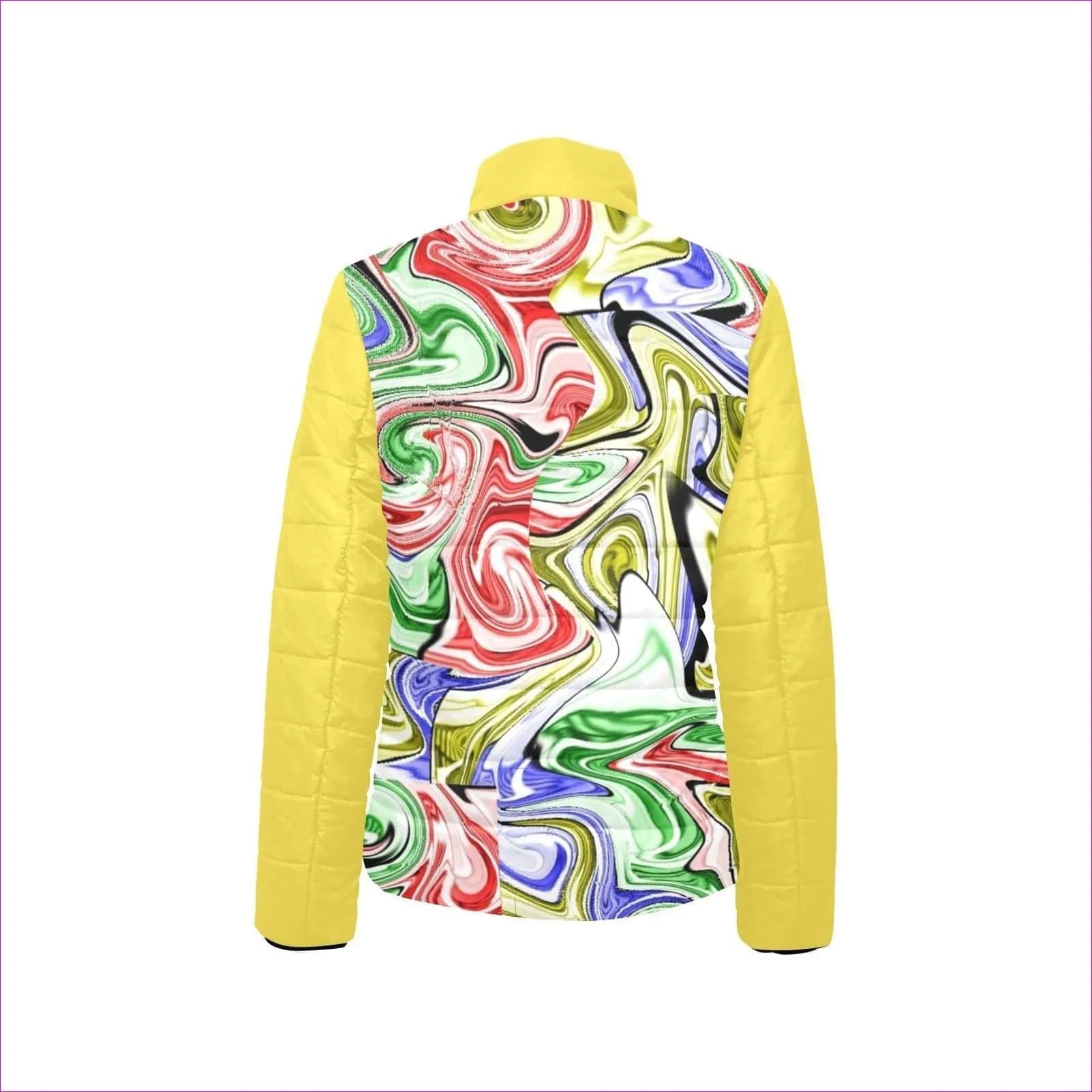 Picasso 2 Womens Stand Collar Padded Lightweight Bomber Jacket -yellow