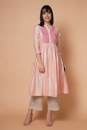 Pink Dating Chanderi Kurta