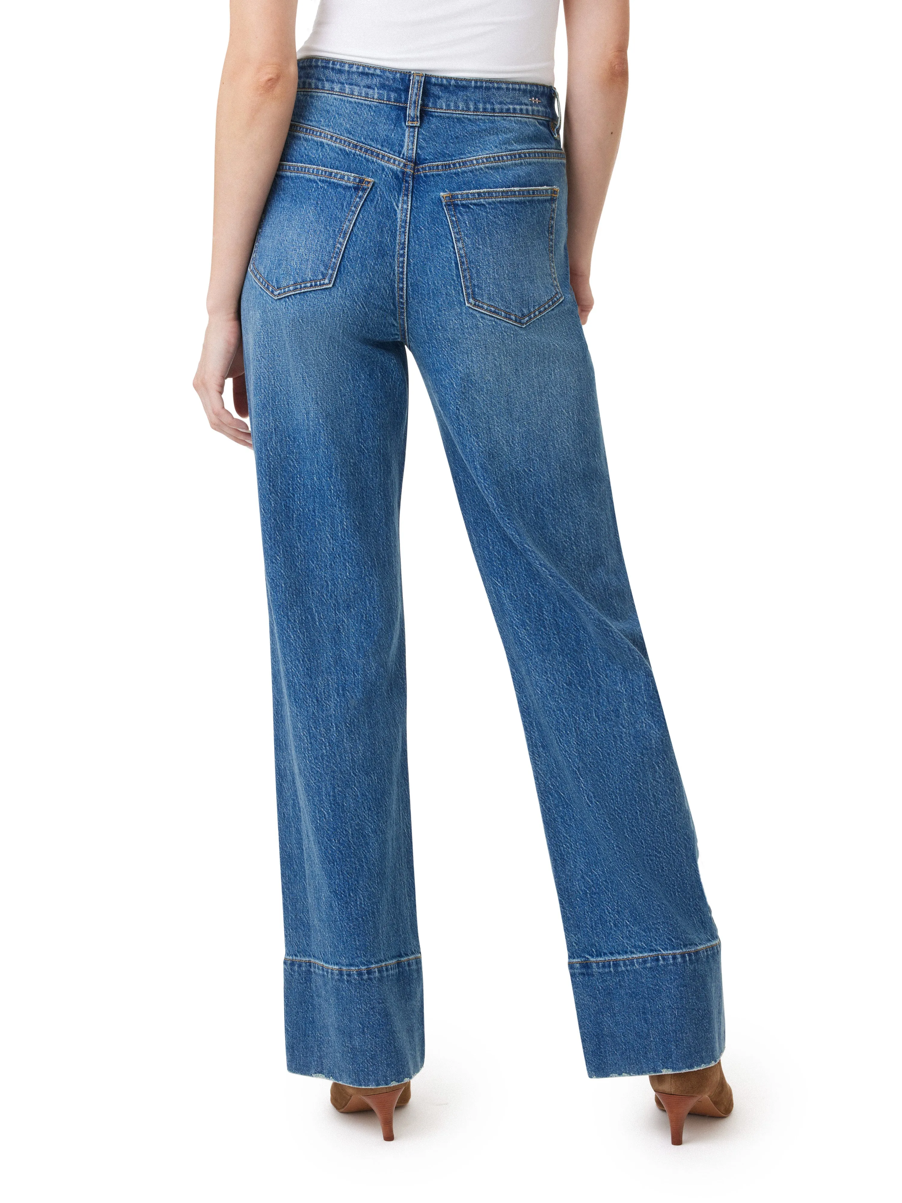 Pintuck Straight Leg Jeans