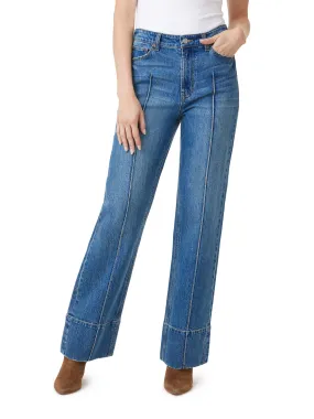 Pintuck Straight Leg Jeans