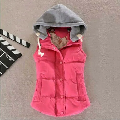 Plus Size 6XL Women Vest Winter Coat  Ladies Gilet Colete Feminino