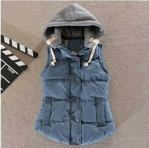 Plus Size 6XL Women Vest Winter Coat  Ladies Gilet Colete Feminino