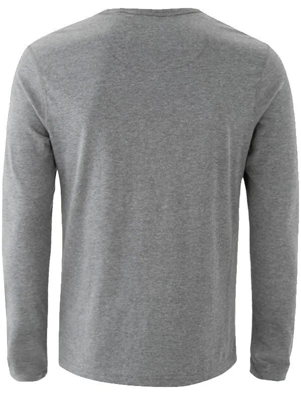 PragueC Long Sleeve Cotton Jersey Top in Mid Grey