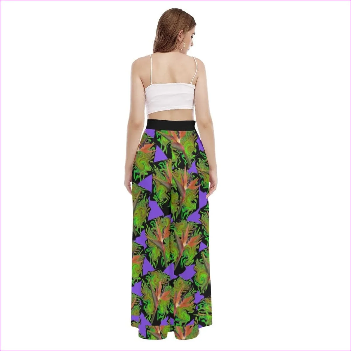 Psychedelic Paradise Womens High Waist Wide Leg Trousers