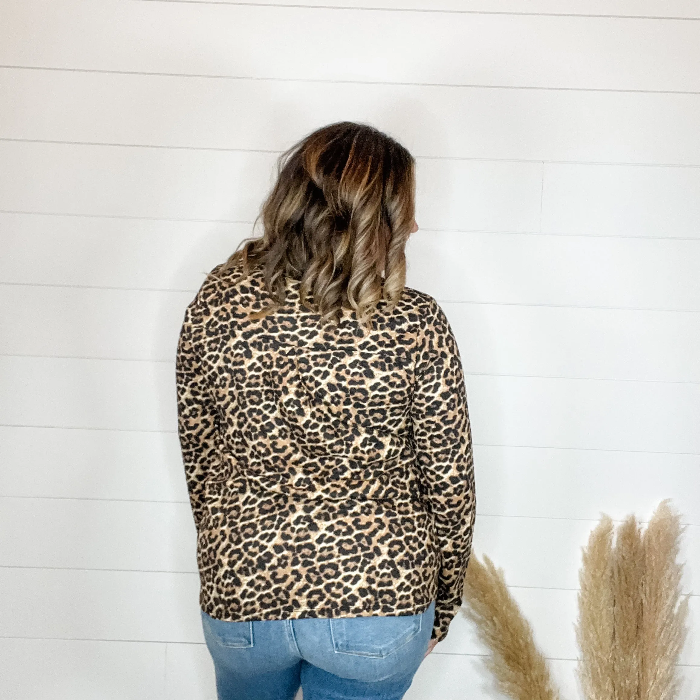 "Maxey" Animal Print Long Sleeve Split Neck