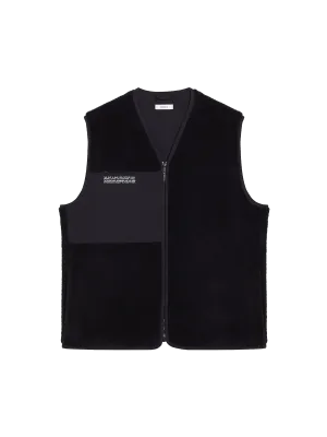 Recycled Wool Fleece Gilet—black