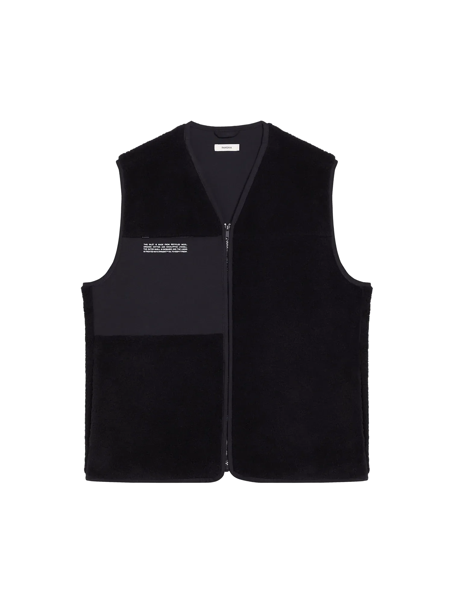 Recycled Wool Fleece Gilet—black