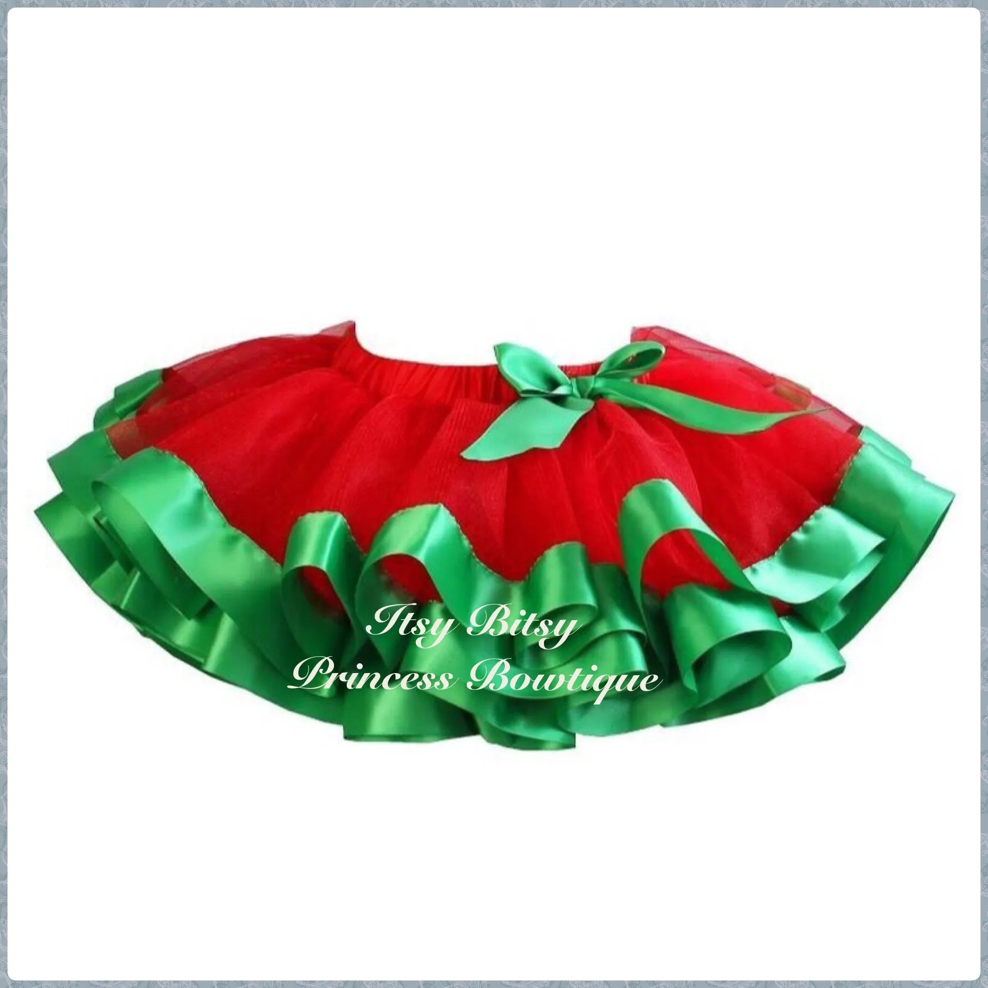 Red and Green Satin Trimmed Tutu