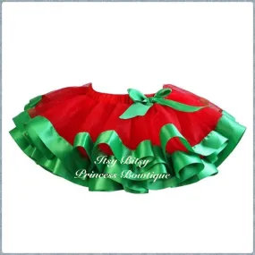 Red and Green Satin Trimmed Tutu