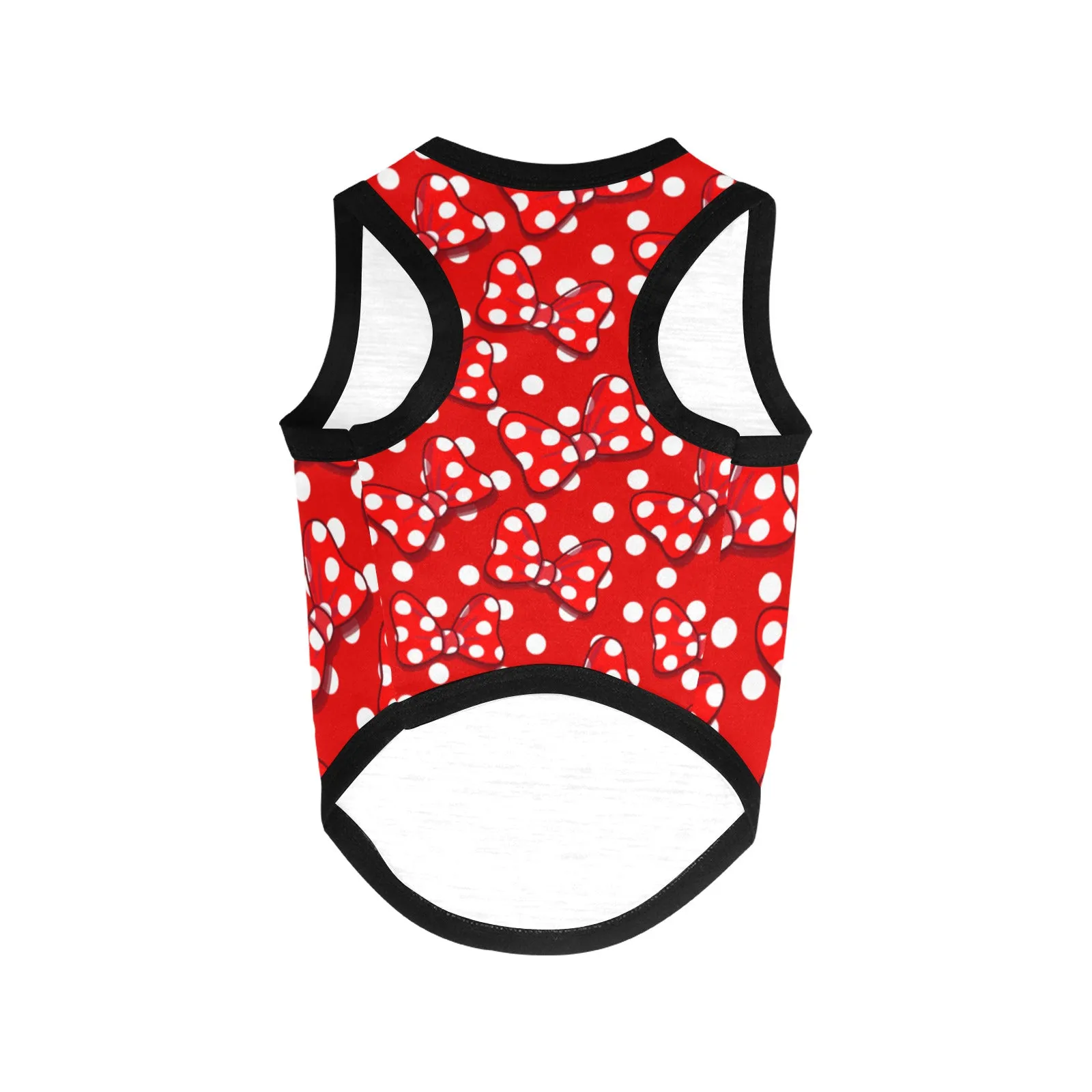 Red With White Polka Dot And Bows Pet Tank Top