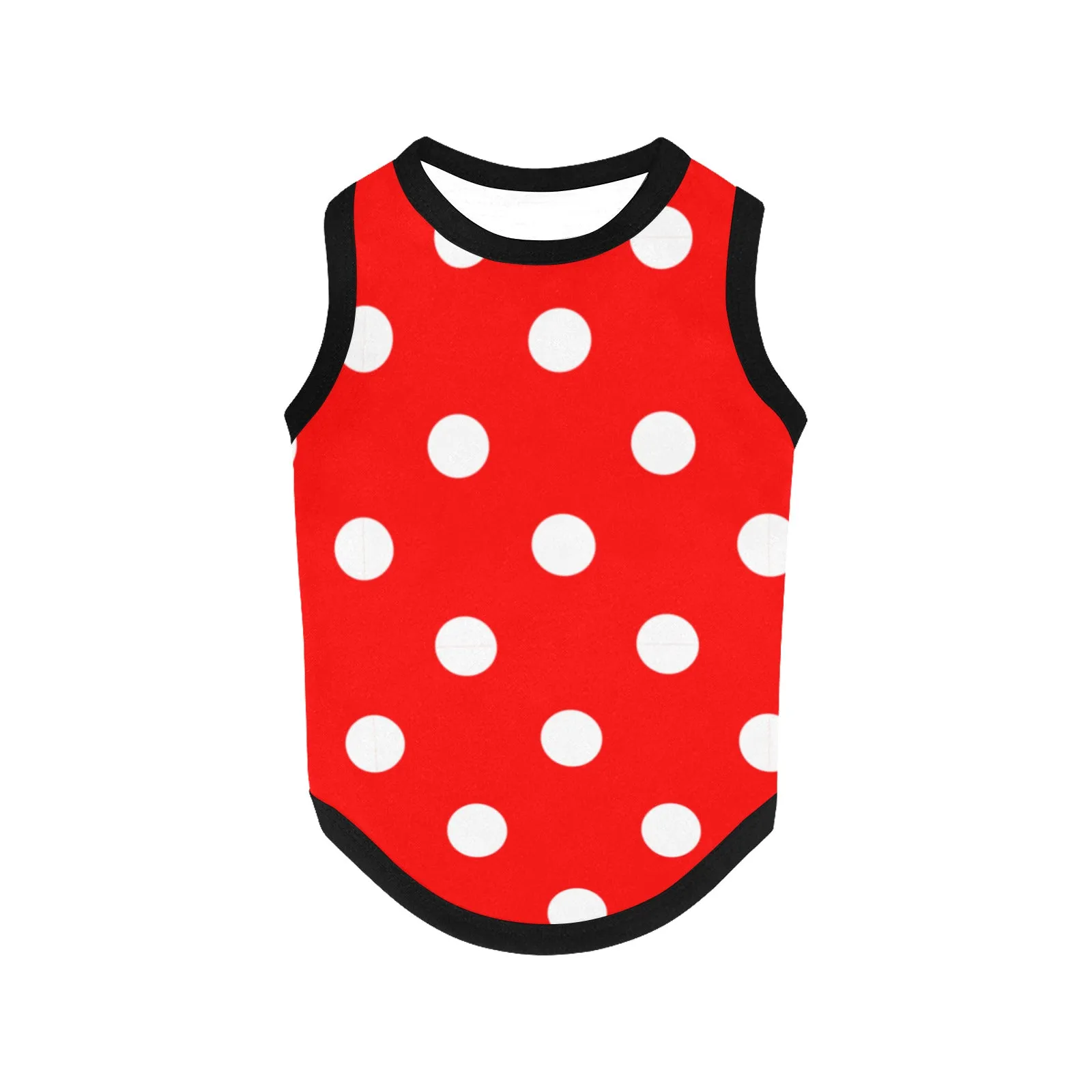 Red With White Polka Dots Pet Tank Top