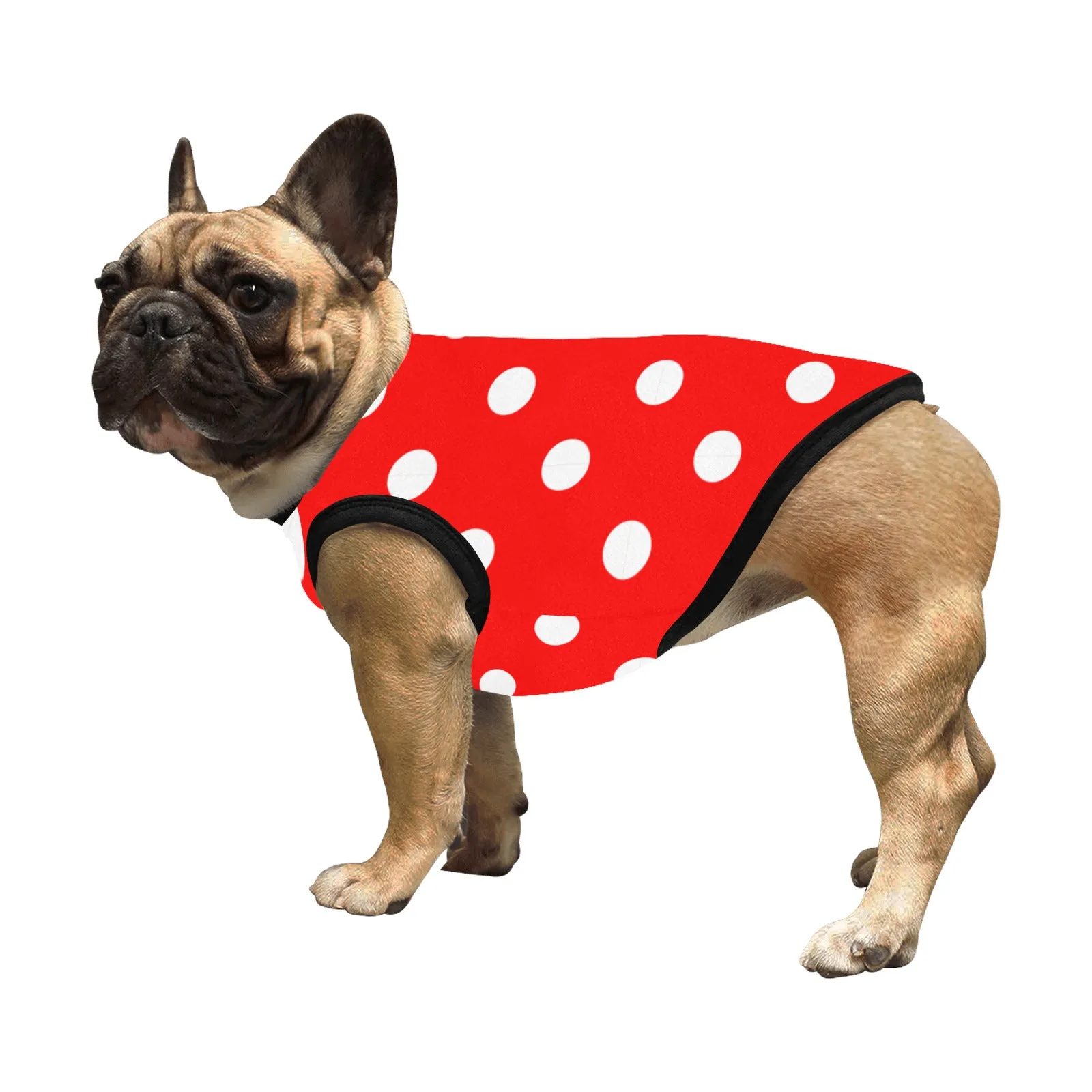 Red With White Polka Dots Pet Tank Top