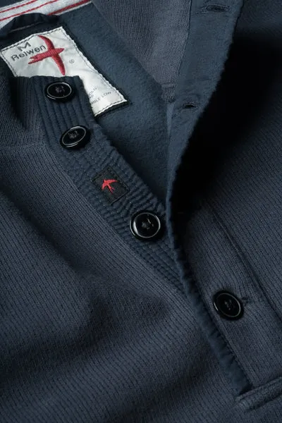 Relwen Thermal Button-Mock in Navy