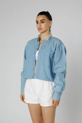 Rework Chambray Waist Crop - M