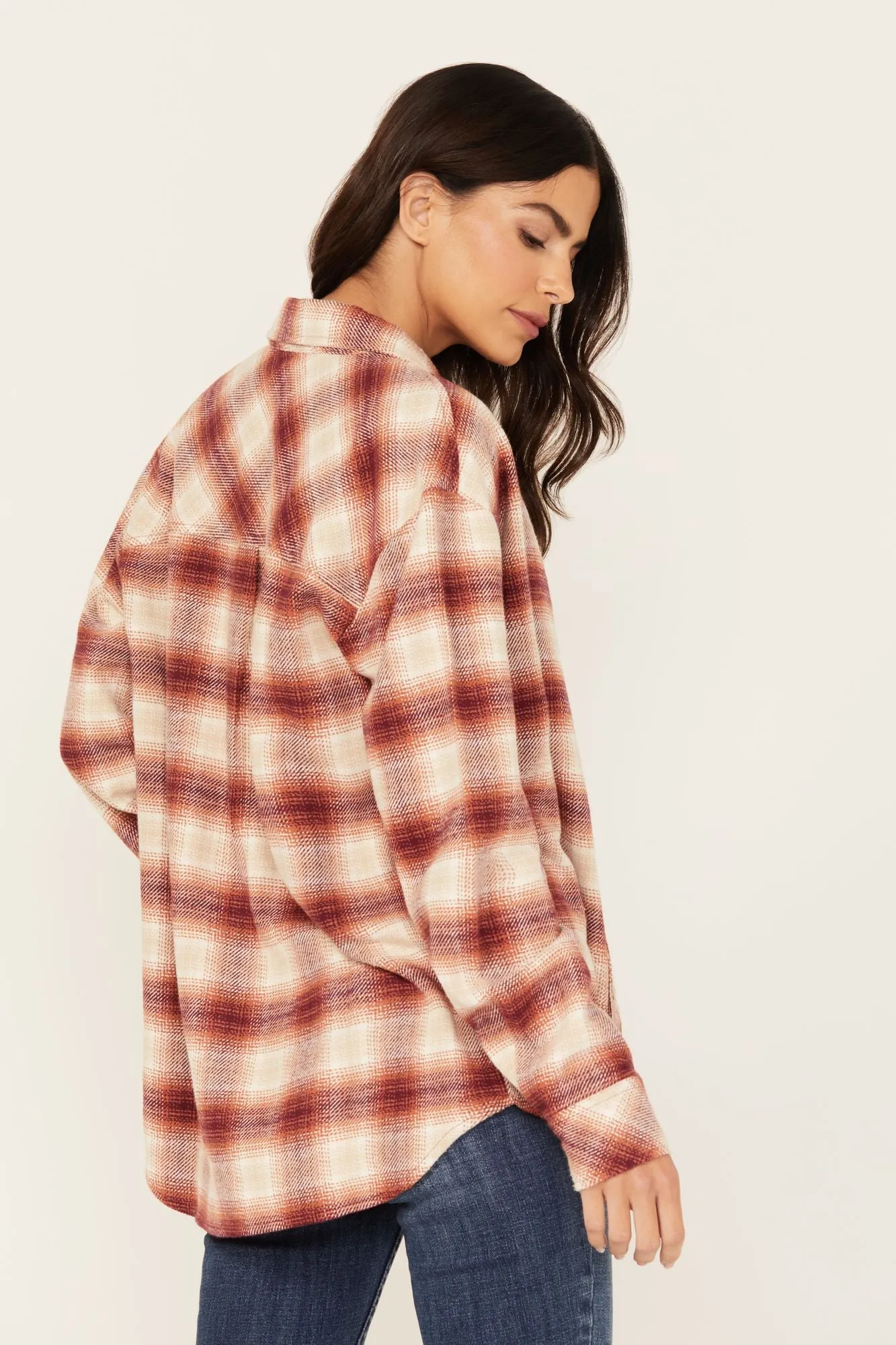 Roby Plaid Print Long Sleeve Snap Shirt