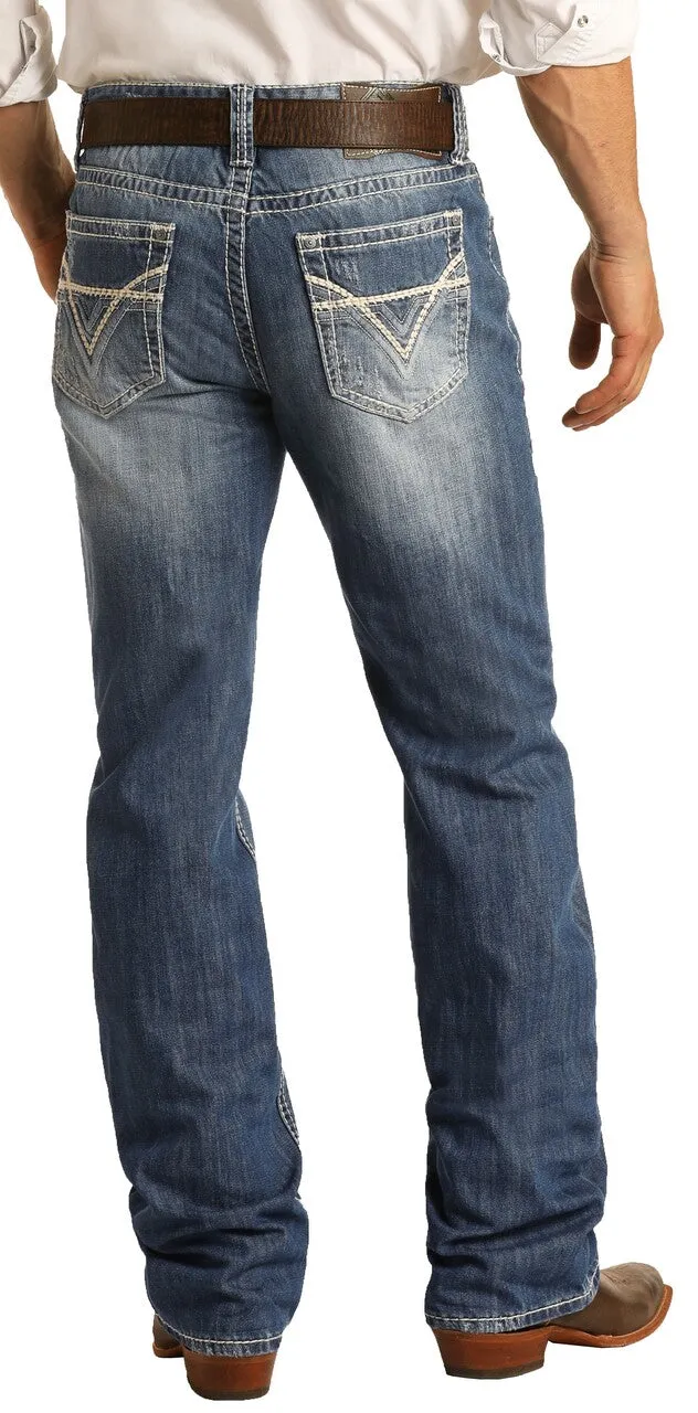 Rock & Roll Denim Relaxed Fit Straight Bootcut Jeans #M0S1612