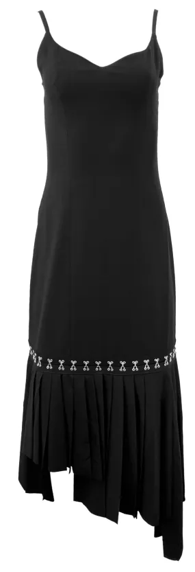 Rokh U Shaped with Hook and Eye Detailed Dress in Black