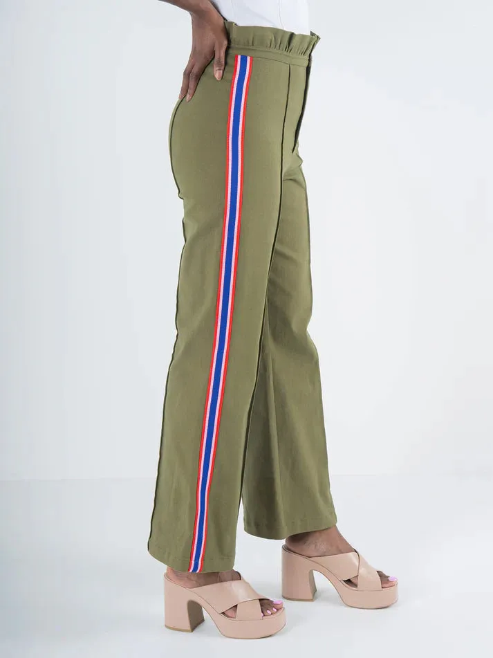 Ruffle Flare Pant | Army