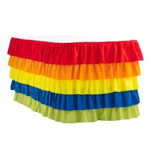 Ruffled 5 Tier Rainbow Table Skirt 17ft Polyester