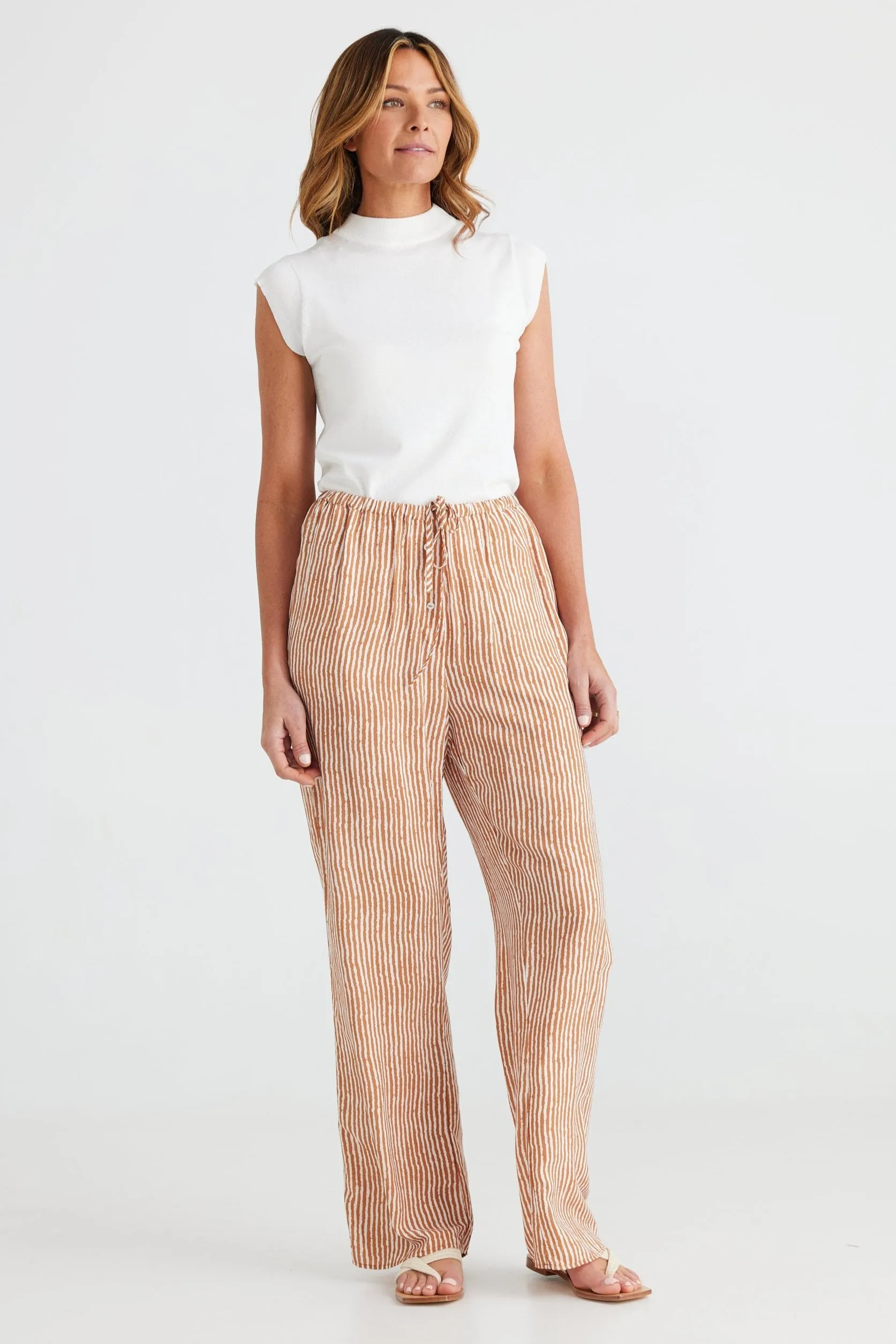 Second Valley Pants in Tan Stripe