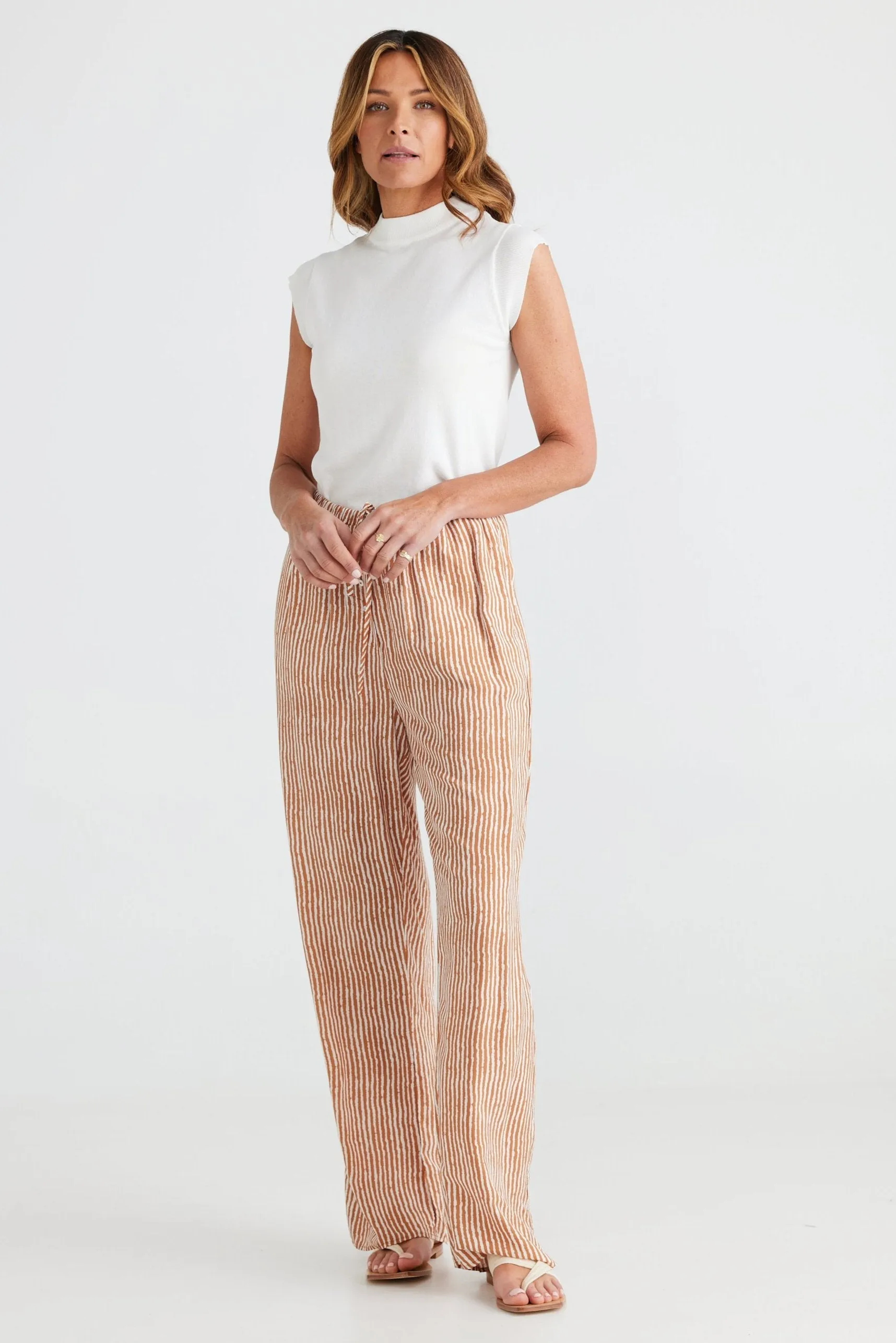 Second Valley Pants in Tan Stripe