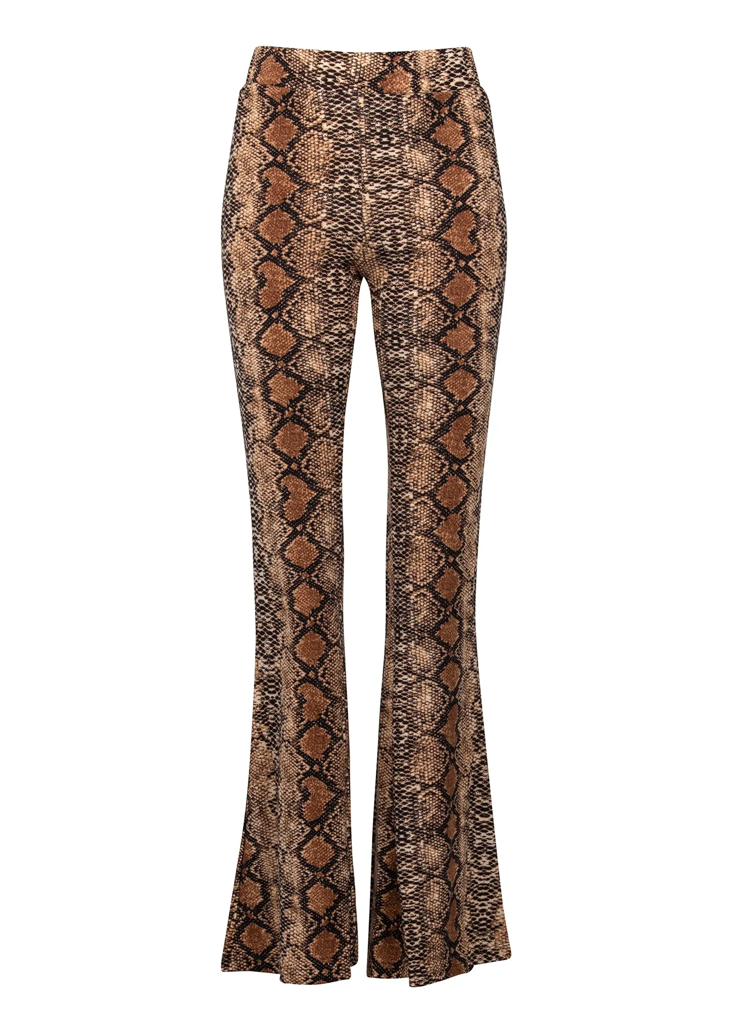 Serpentine Snakeskin Animal Print Flared Bell Bottom Pants