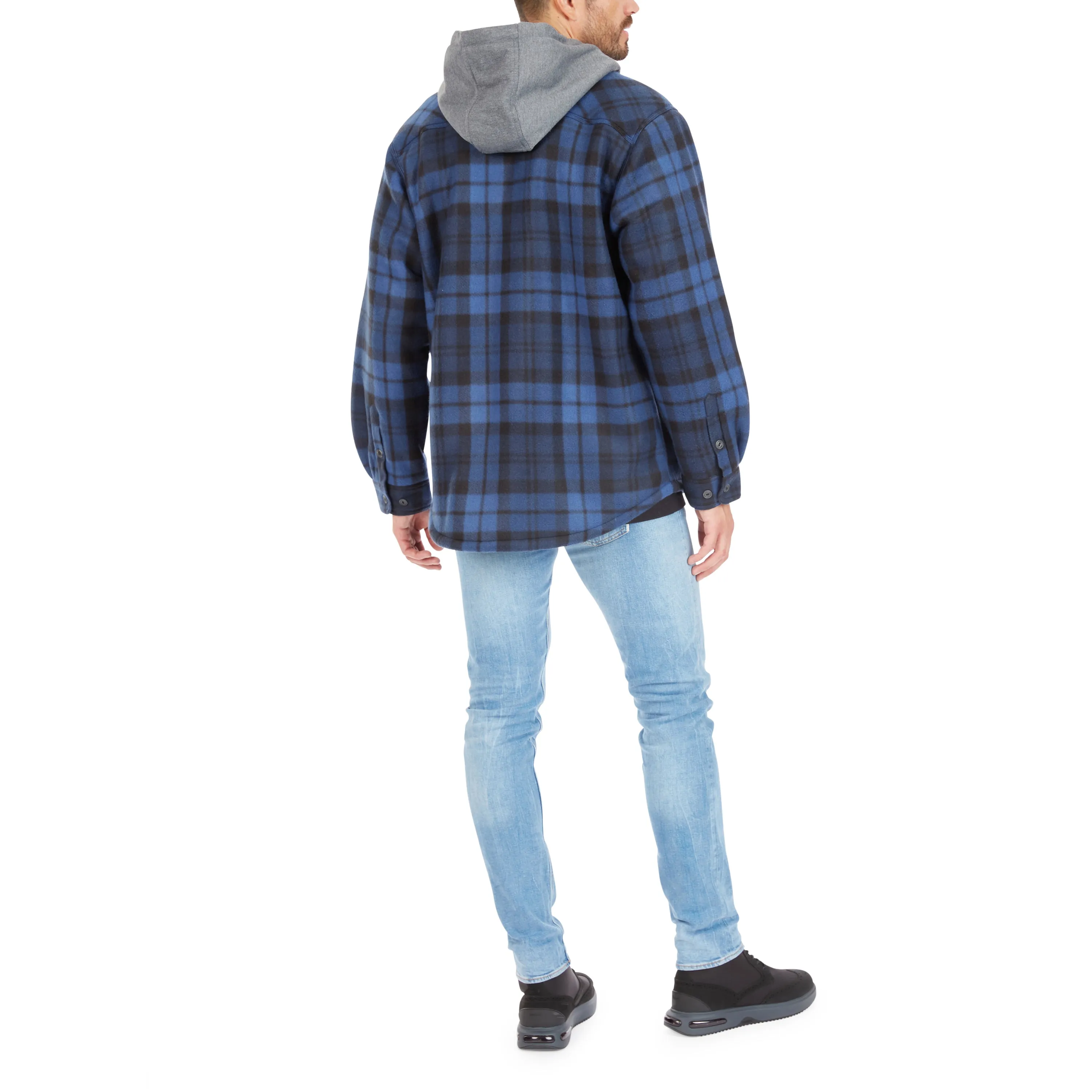 SHERPA-LINED MICROFLEECE SHIRT JACKET